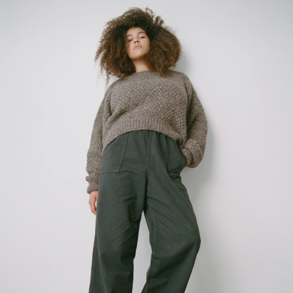 OZMA Gia Hand Knit Sweater | Alpaca Cotton | Root